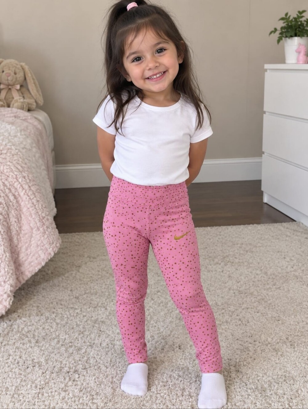 Nike Girls' Pink Star-Print Leggings